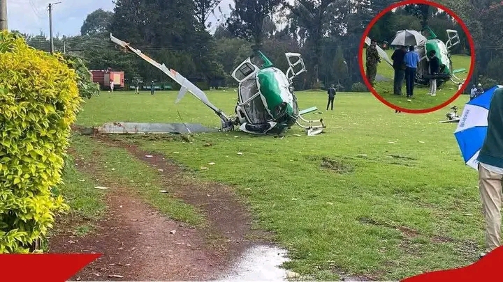 KENYA GOVERNMENT HELICOPTER CRASHES DURING TAKE-OFF