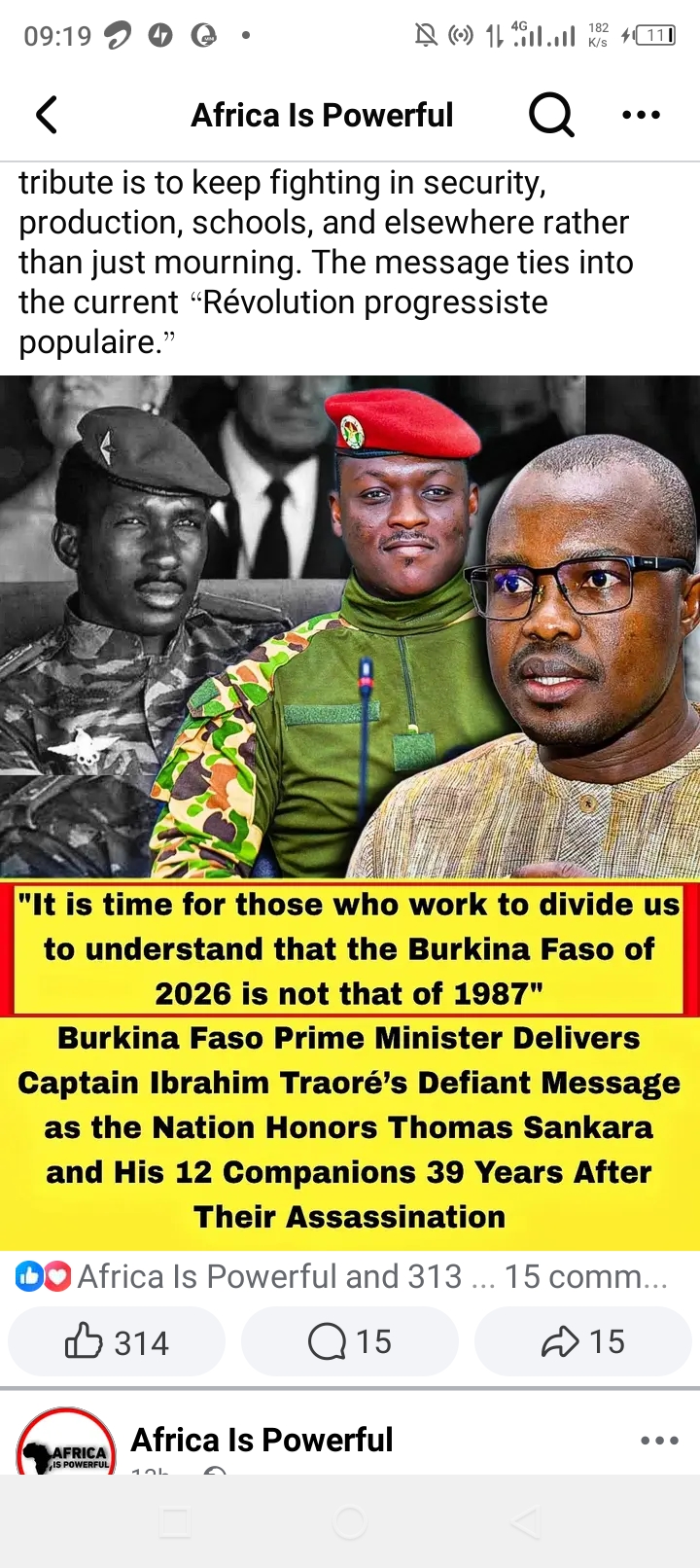 Burkina Faso of 2026 is not 1987” – PM delivers Traoré’s message at Sankara tribute
