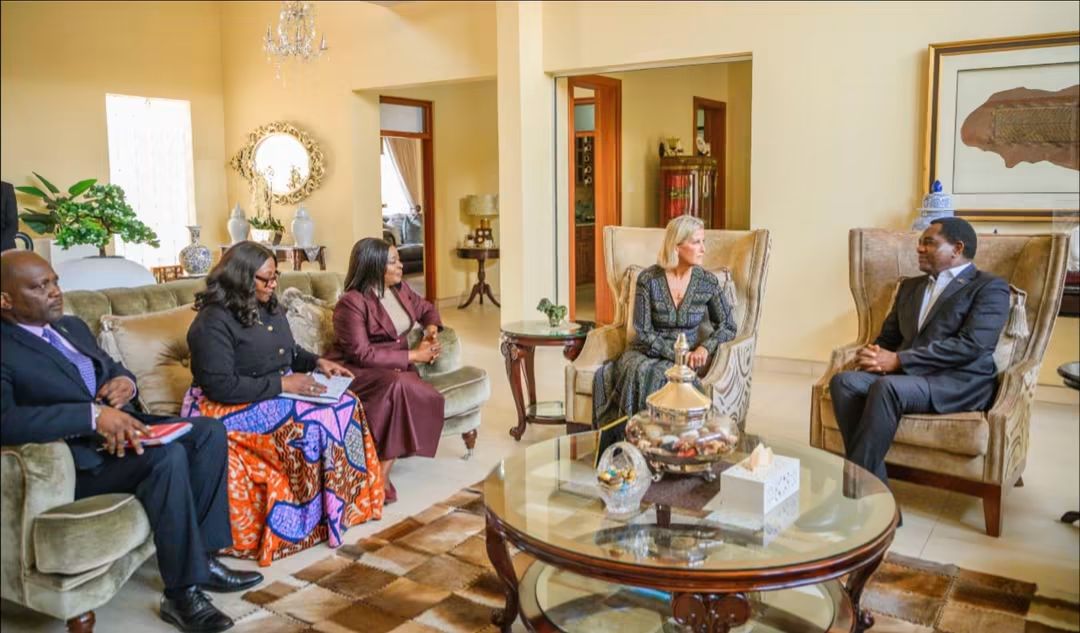 President Hichilema welcomes Duchess of Edinburgh to Community House